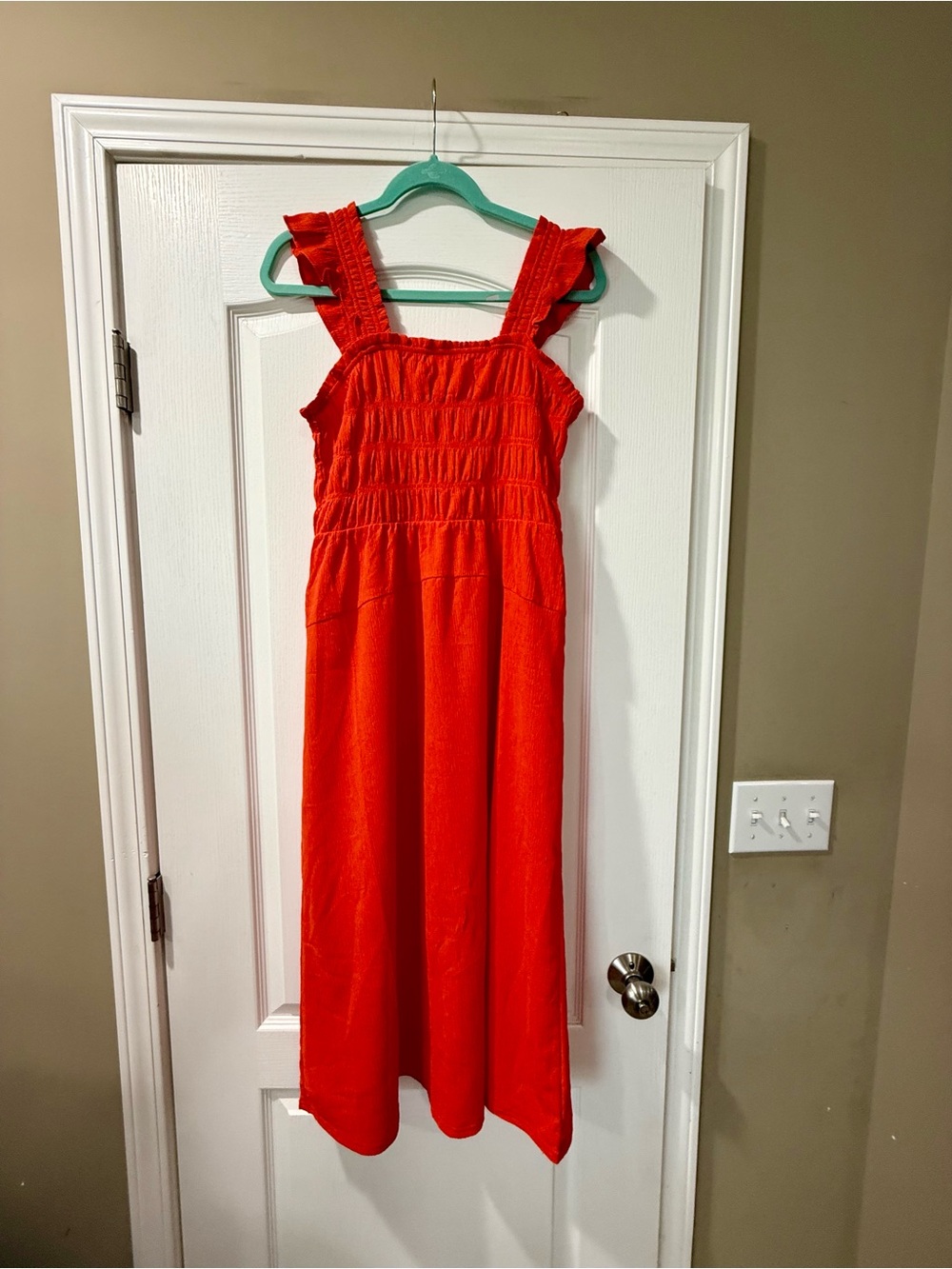 Old Navy Orange Smocked Sundress with Ruffle Straps